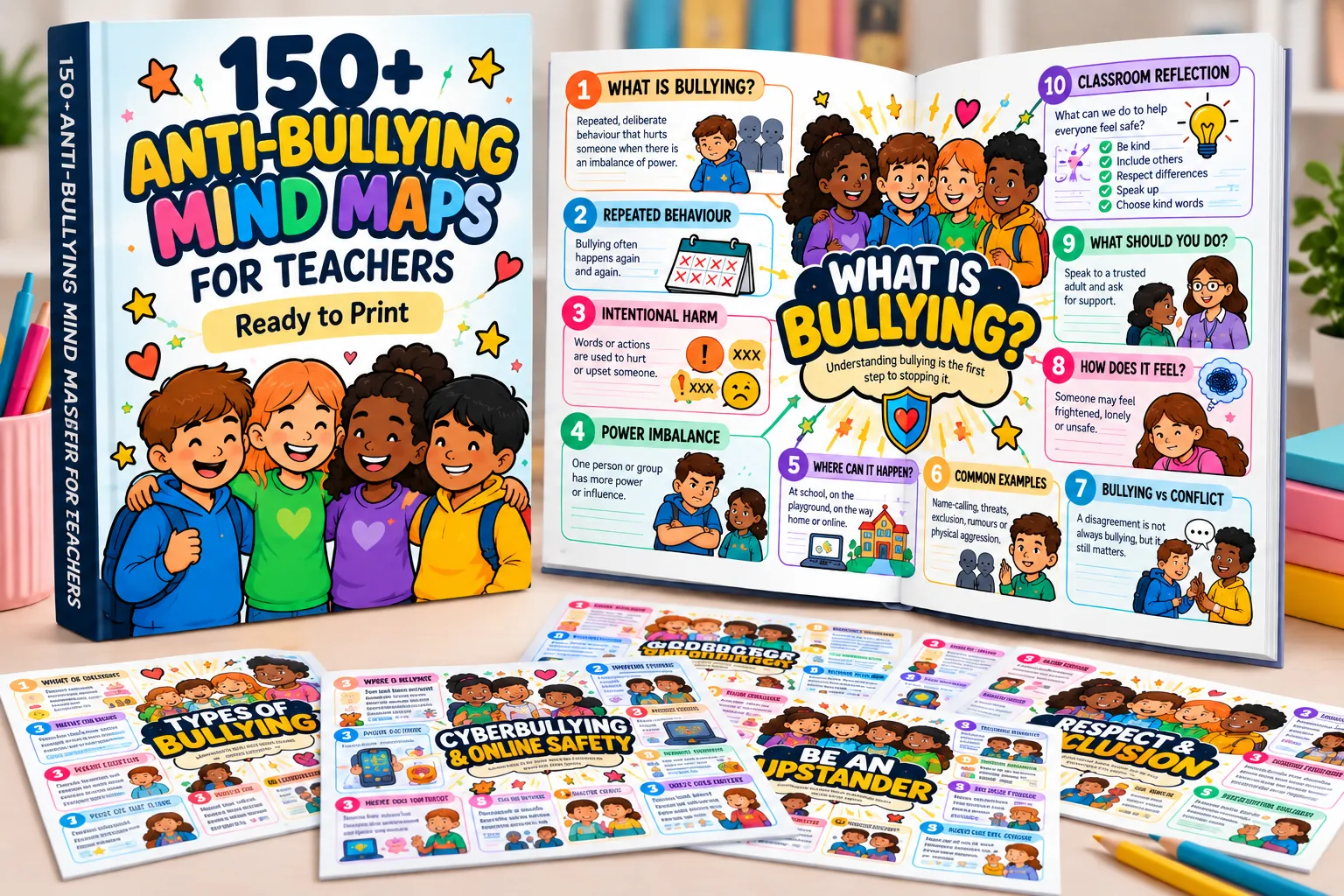 Illustrated Anti-Bullying Mind Maps